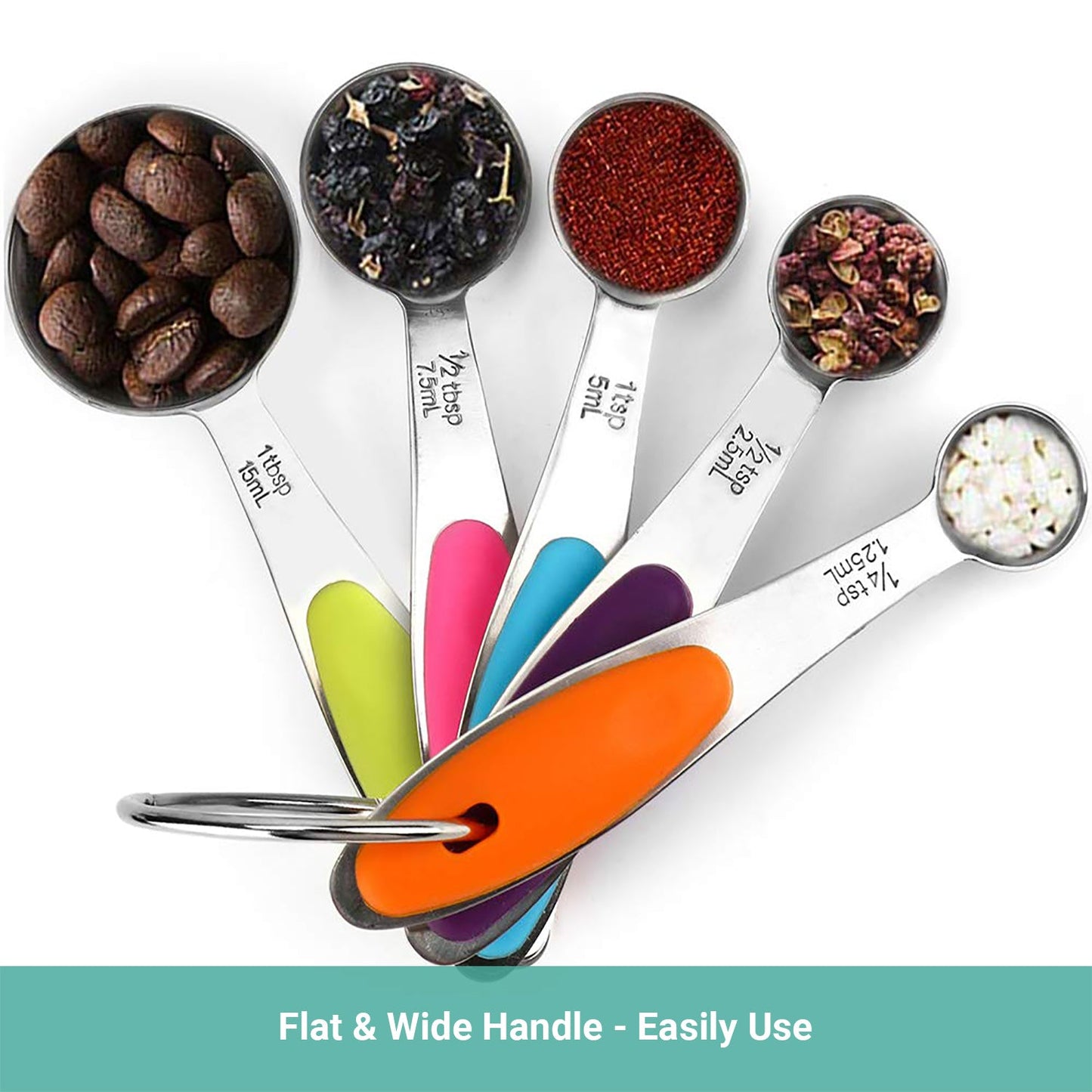 Lecluse Stainless Steel Measuring Spoons Cups Set Metal Tablespoon Tools 11PCS