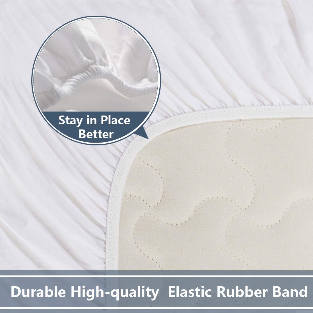 Lecluse Waterproof Bed Sheets Mattress Protector Pillow Cover Single Queen King