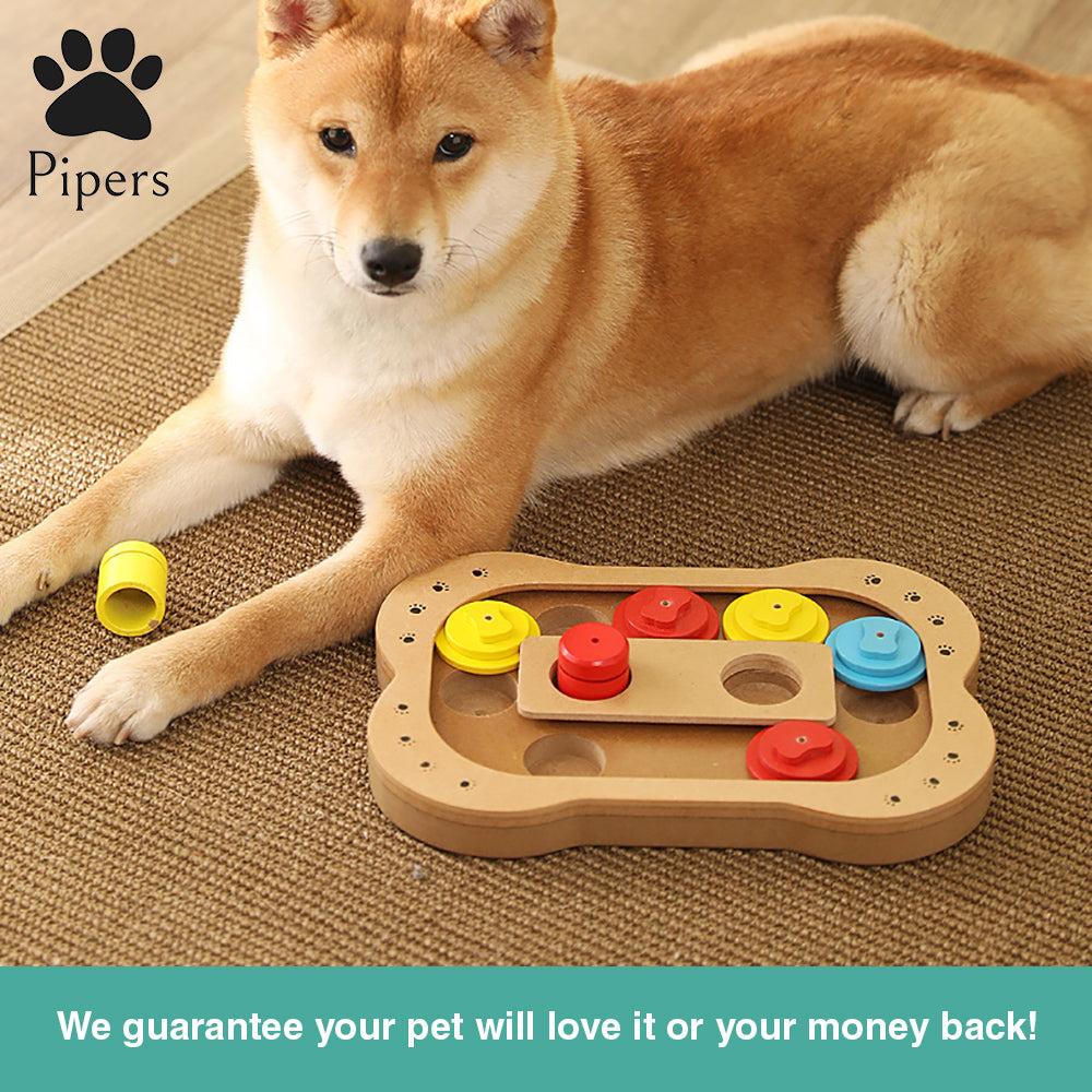 Pipers Dog Treat Dispenser Puzzle Play IQ Toys Interactive Food Pet Cat Feeding