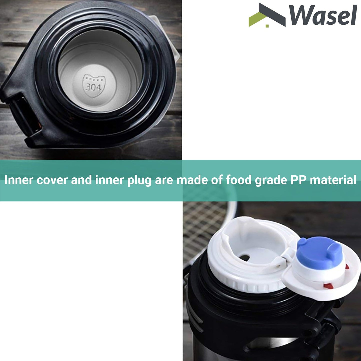 Wasel Stainless Steel Vacuum Cup Thermos Water Flask Large Capacity Travel 2.5L