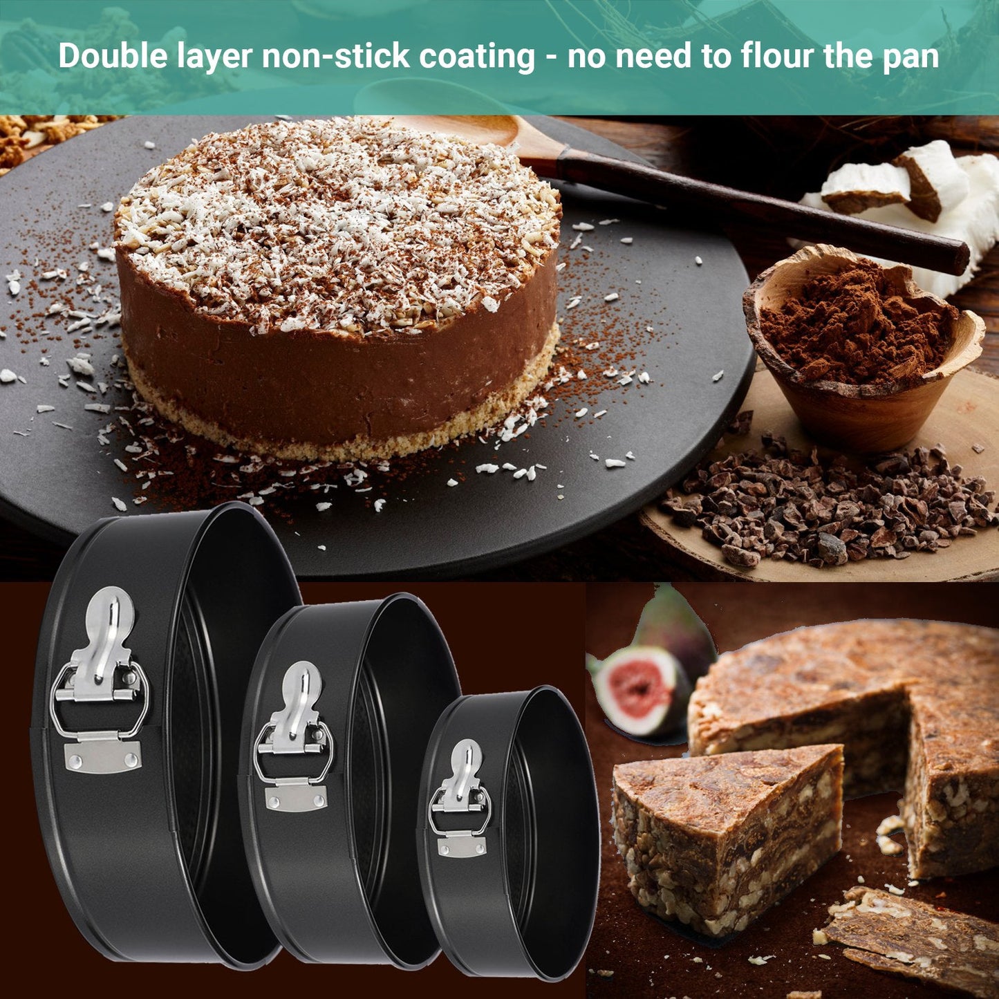 Wasel Cake Tins Set Springform Pan Baking Round Non Stick Tray Bakeware Mold Dee