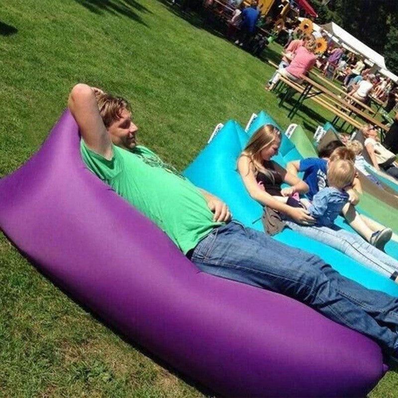 Air Sleeping Bag Lazy Chair Lounge Beach Sofa Bed Inflatable Camping Lounger