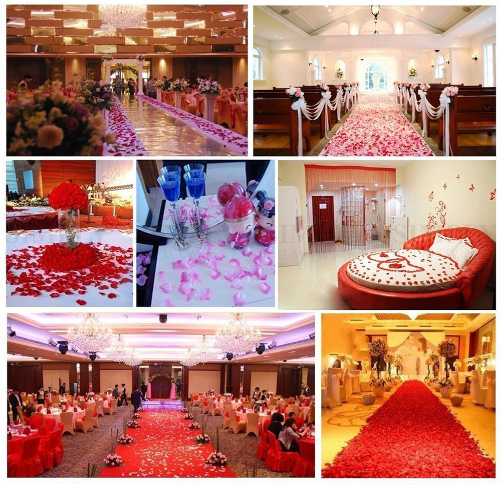 Wedding Flower Petals Artificial Rose Dried Fake Silk White Red Pink Blue Bridal - Simply Homeware