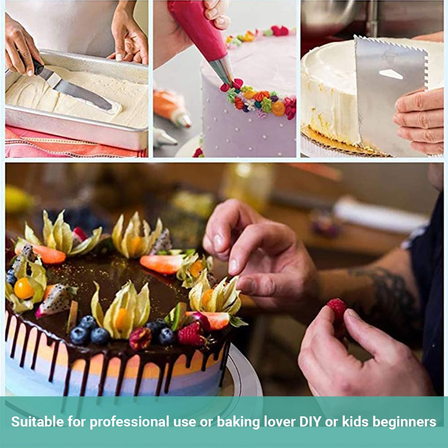 Lecluse Cake Decorating Tools Set Baking Turntable Rotating Stand 73/223Pcs
