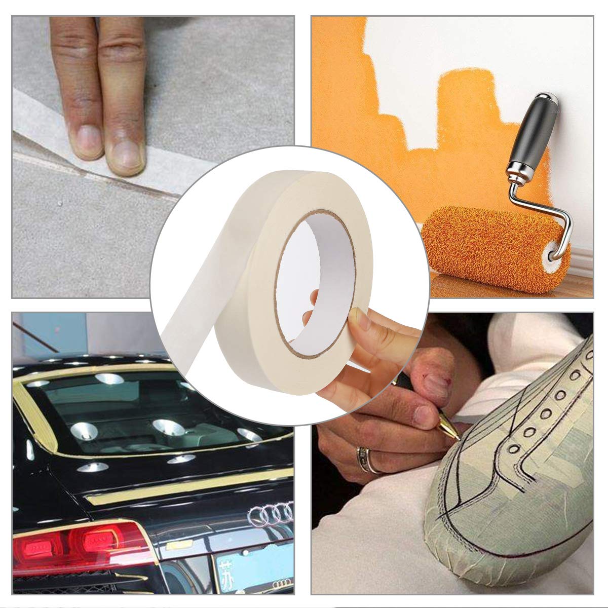 Masking Tape Painting Crepe Paper 24mm 48mm x 20m House High Temperature Bulk
