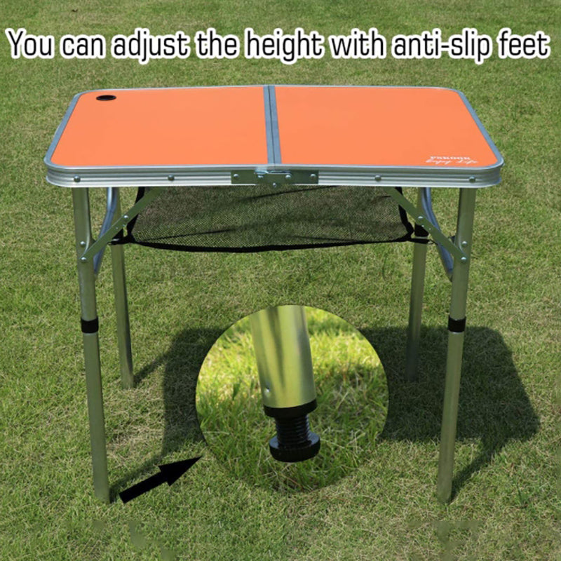 Crocox Aluminum Alloy Folding Table Camping Portable Handle Adjustable Aluminum