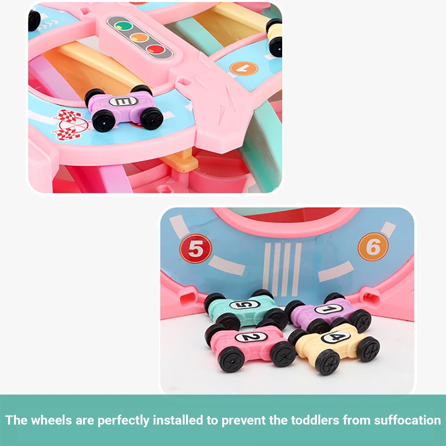 Truboo Kids Car Track Toy Gliding Playset Vehicle Race Rail Slider Boy Toddlers