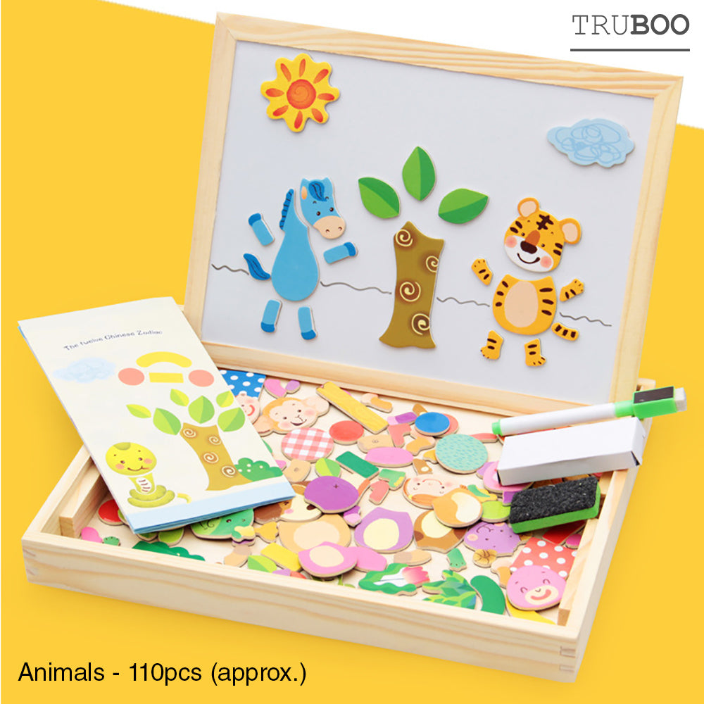 Truboo Kids Magnetic Drawing Board Toy Educational Doodle Pad Puzzle Children