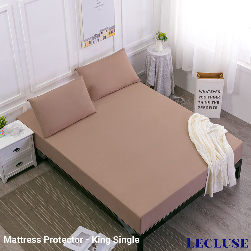 Lecluse Waterproof Bed Sheets Mattress Protector Pillow Cover Single Queen King