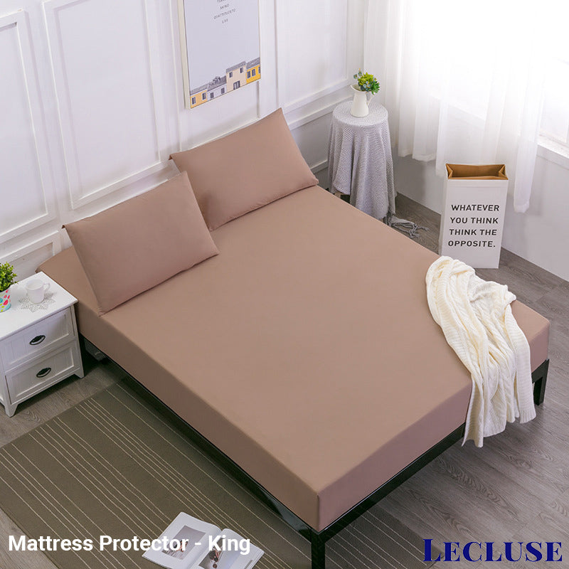 Lecluse Waterproof Bed Sheets Mattress Protector Pillow Cover Single Queen King