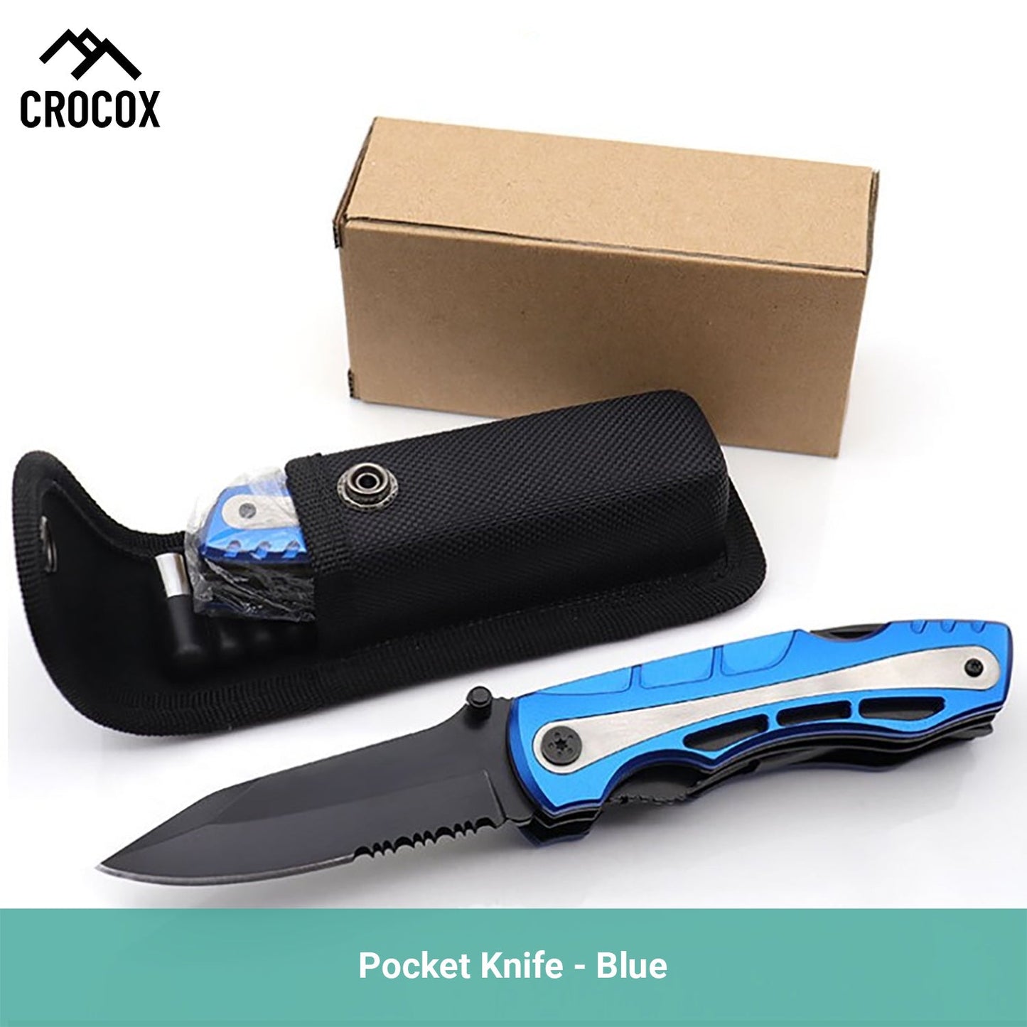 Crocox Mini EDC Folding Knife Utility Set Pocket Survival Tools Hunting Tactical