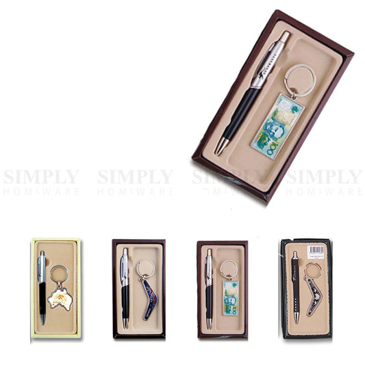 Australian Souvenirs Pen and Keychain Set Keyring Bulk Aussie Gift $100 Money