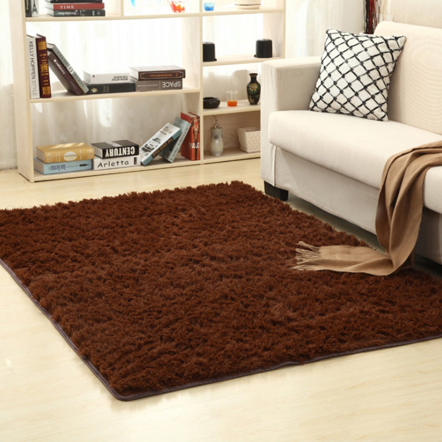 Lecluse Rugs Shaggy Floor Carpets Extra Large Lounge Couch Non Slip Anti Area