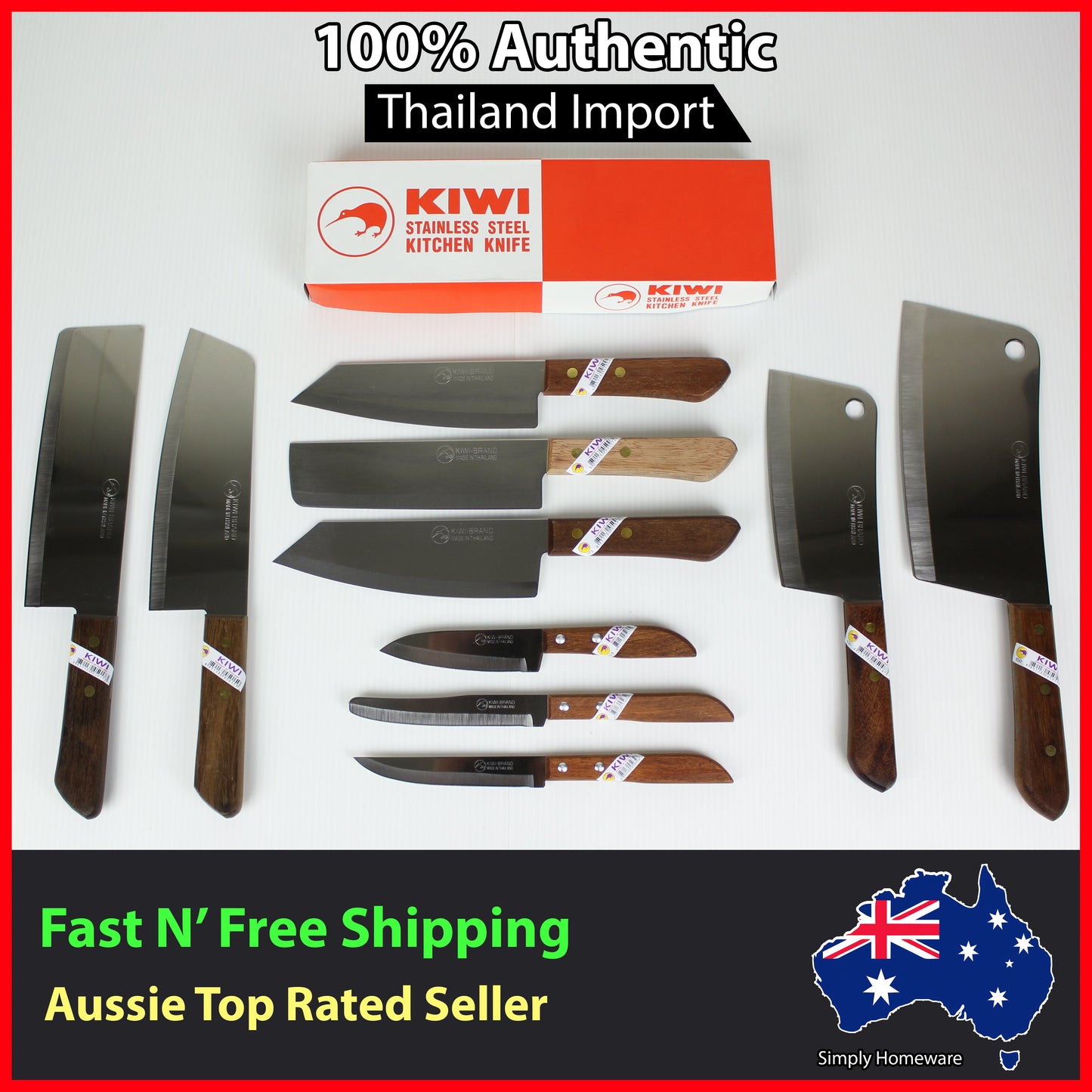 KIWI KNIFE Kitchen Chef Knives Stainless Steel Blade - NO. 171 172 173 21 22 288
