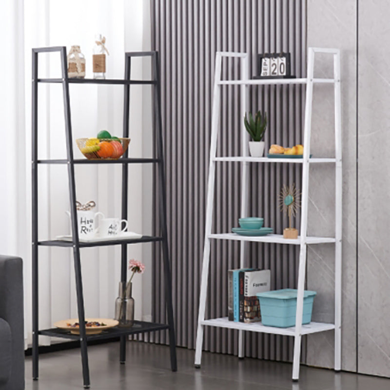 Lecluse 4-Tier Metal Ladder Shelf Mesh Bookcase Multifunctional Ladder-Shaped Pl