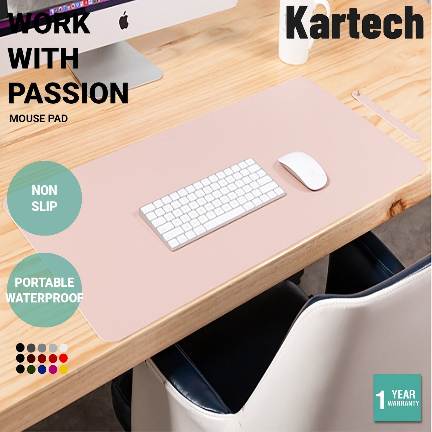 Kartech Double Side Mouse Pad Working Gaming For iPad Laptop Desktop S/M/L
