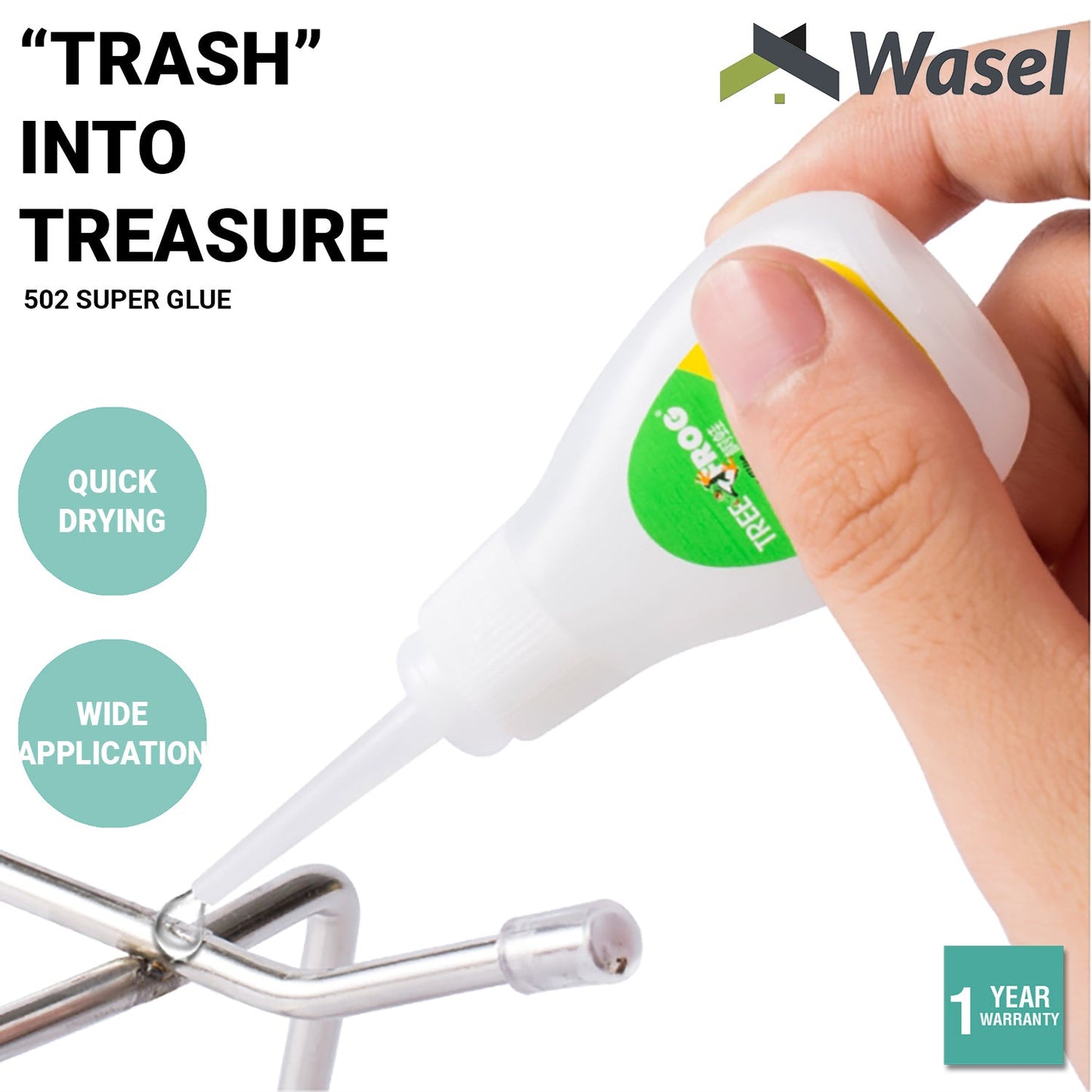 Wasel 10g 502 Super Glue Instant Adhesion Instant Cyanoacrylate Quick Drying