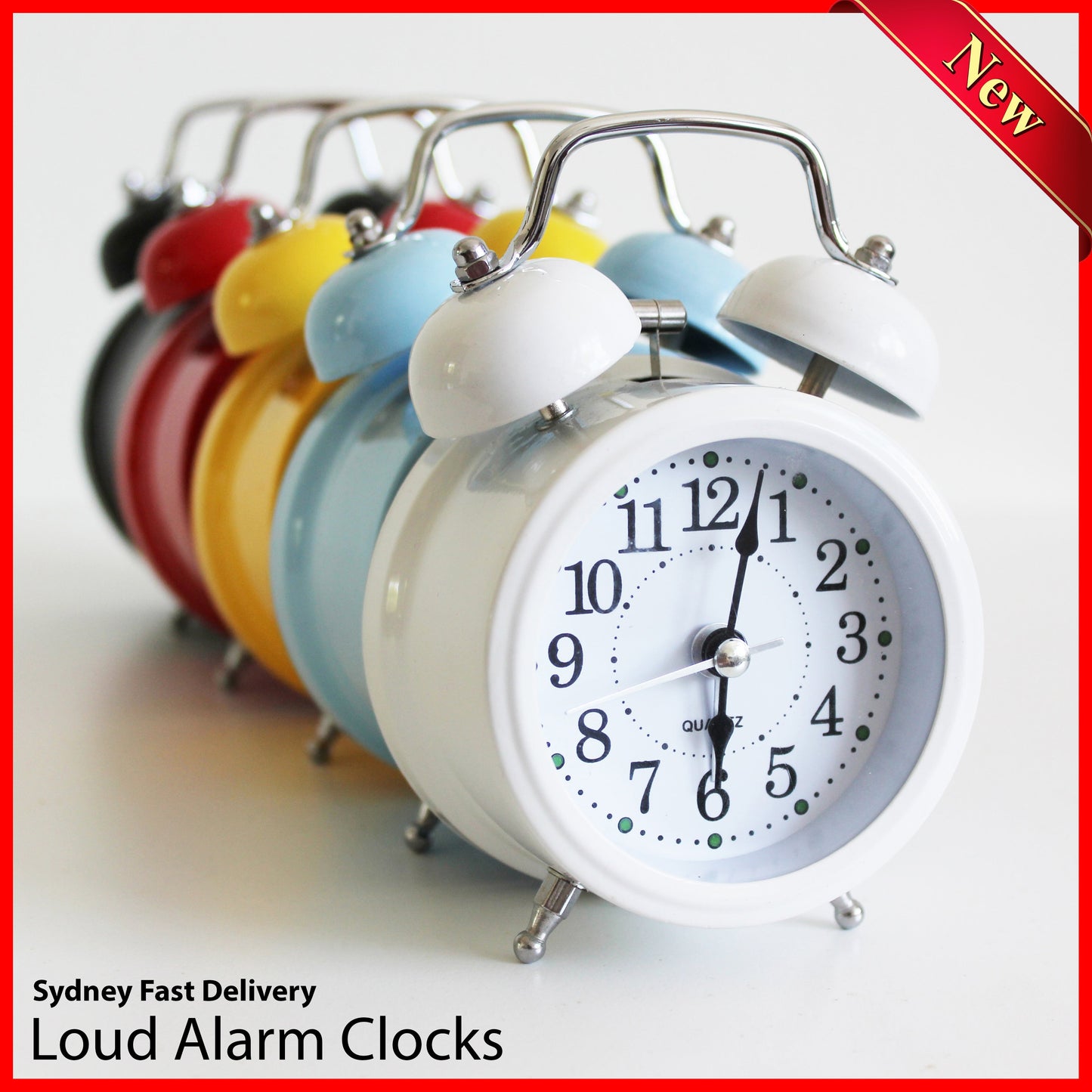 Twin Bell Alarm Clock Vintage Retro Loud Clocks Battery Bedside Desk Analogue