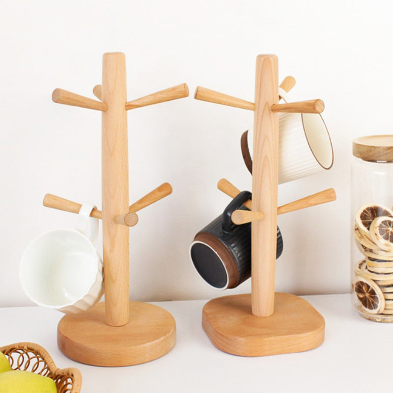 Lecluse Wooden Six Claw Cup Holder Beech Hanger Creative Cup Holder Drainage Rac