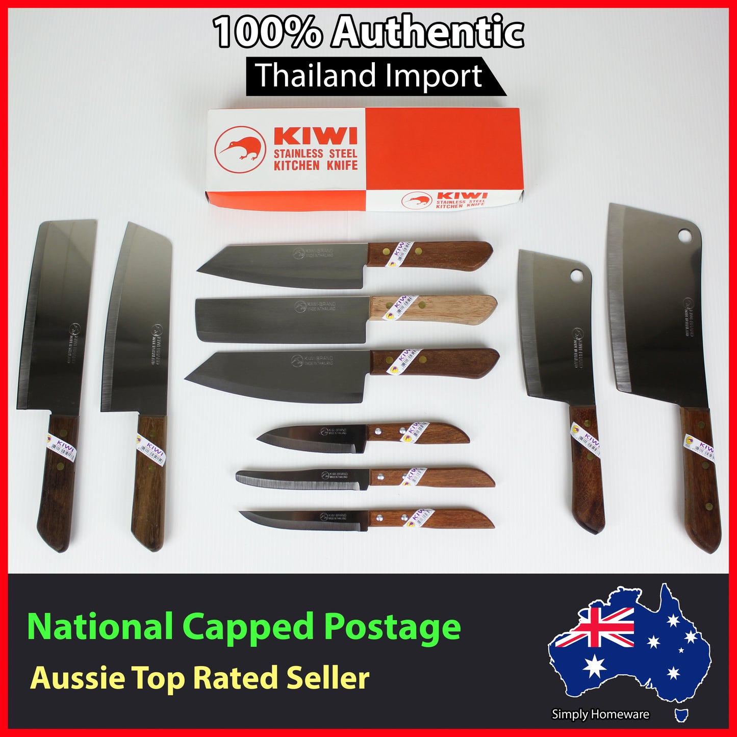 KIWI KNIFE Kitchen Chef Knives Stainless Steel Blade - NO. 171 172 173 21 22 288