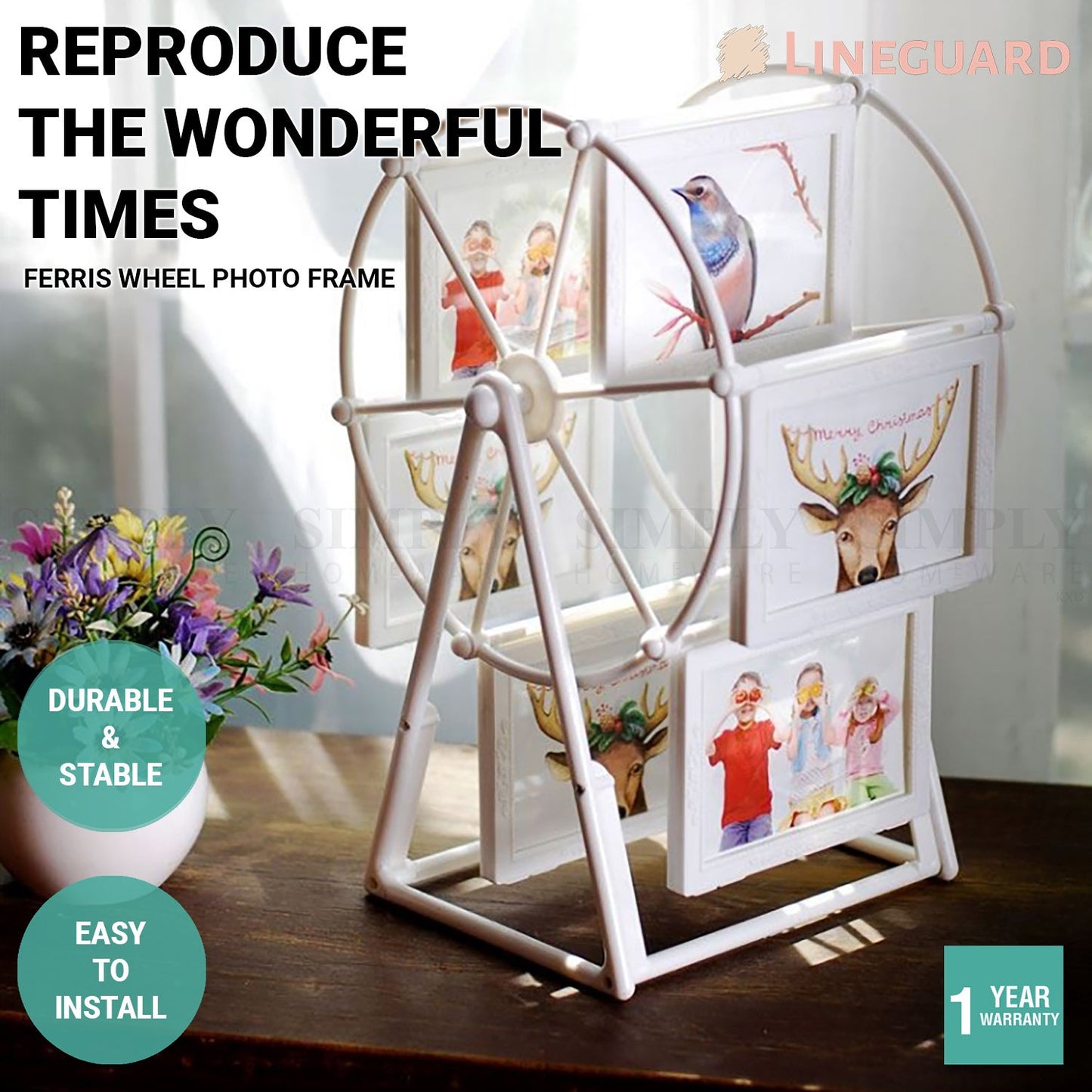 Lineguard Ferris Wheel Photo Frame Rotating Picture Platform Windmill Display