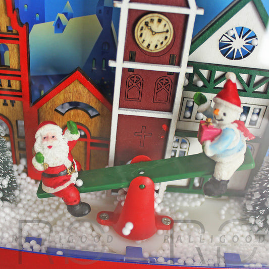 Christmas Globe Lantern Decoration Indoor Snow Diorama Music Singing LED Lights