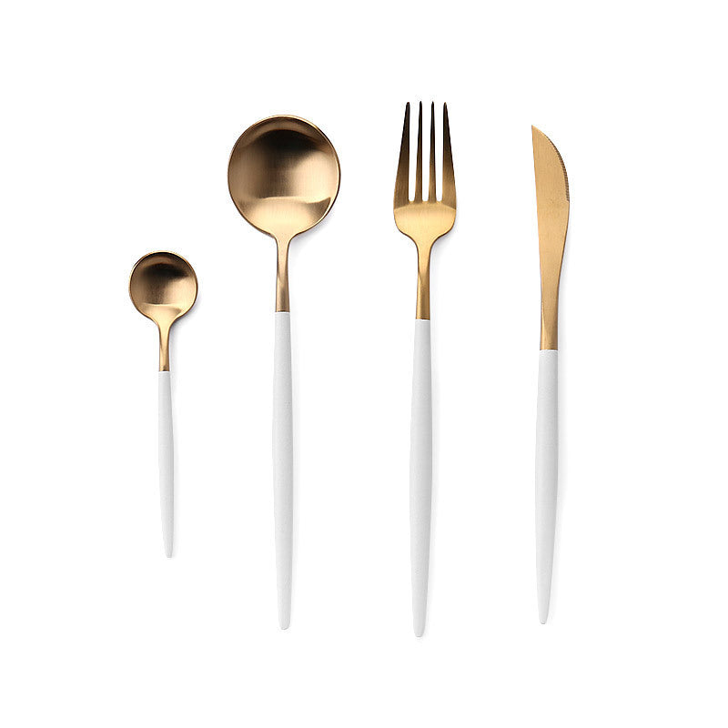 Lecluse Cutlery Set Stainless Steel Flatware Spoon Fork Knife Black Gold Silver