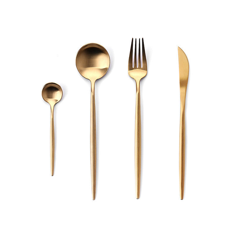 Lecluse Cutlery Set Stainless Steel Flatware Spoon Fork Knife Black Gold Silver