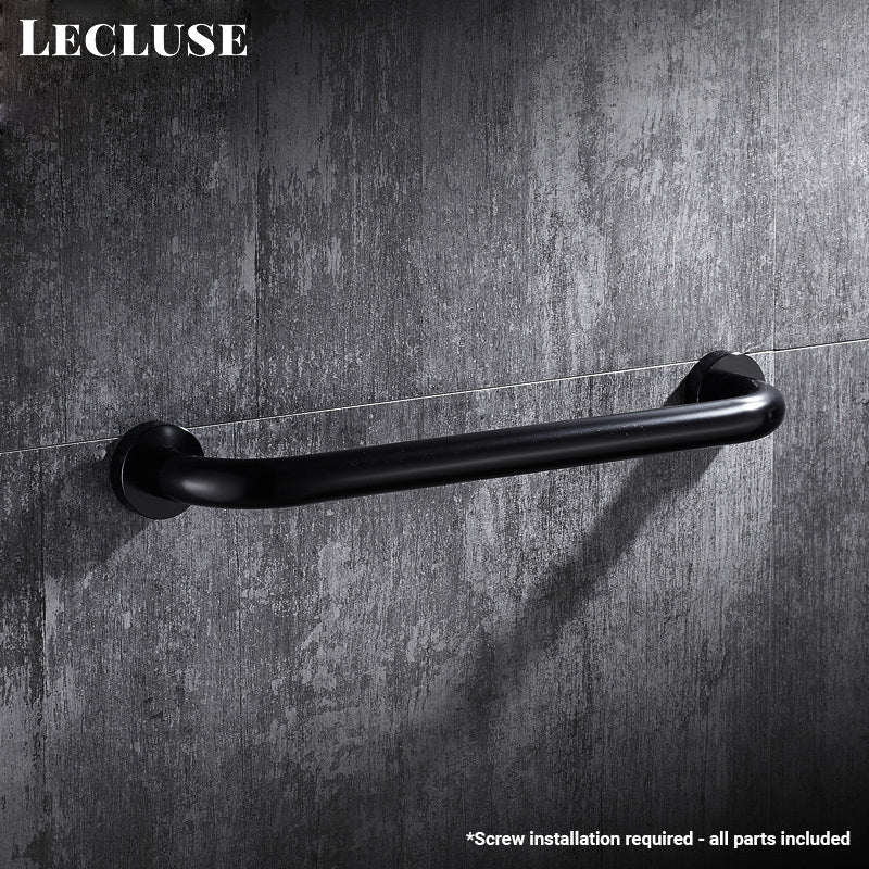 Lecluse Bathroom Accessories Black Set Towel Rack Shelf Storage Hand Rail Caddy