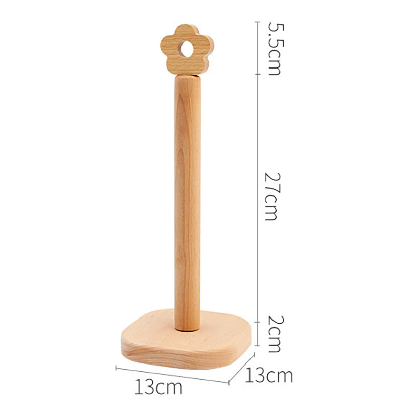 Lecluse Wood Paper Towel Holder Holder Countertop Standing Paper Towel Organizer