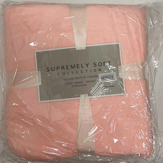 Blanket Throw Rug Fleece Bed Faux Fur Mink Large Plush Red Grey Blue Black Pink