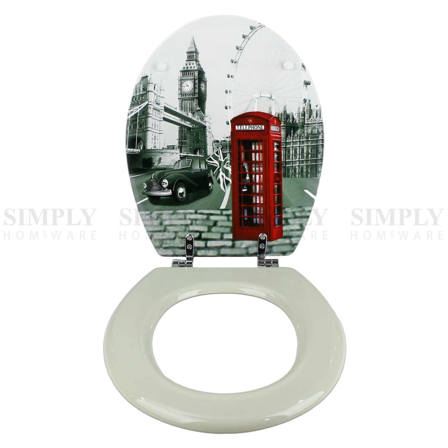 Toilet Seat and Cover Lid Designer Hard Bathroom Covers WC Bath Seat Lids - Simply Homeware