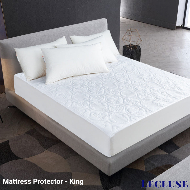 Lecluse Waterproof Bed Sheets Mattress Protector Pillow Cover Single Queen King