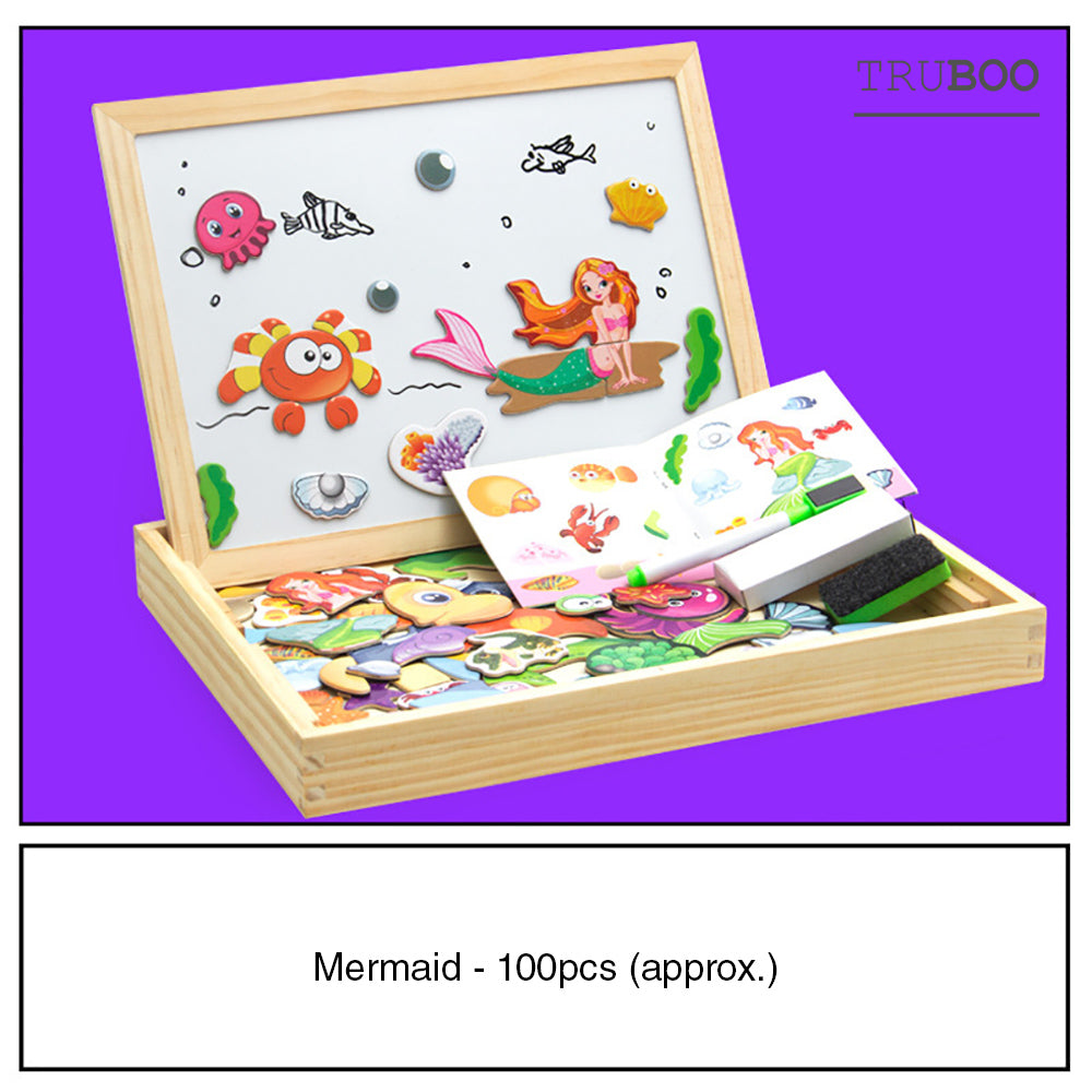 Truboo Kids Magnetic Drawing Board Toy Educational Doodle Pad Puzzle Children