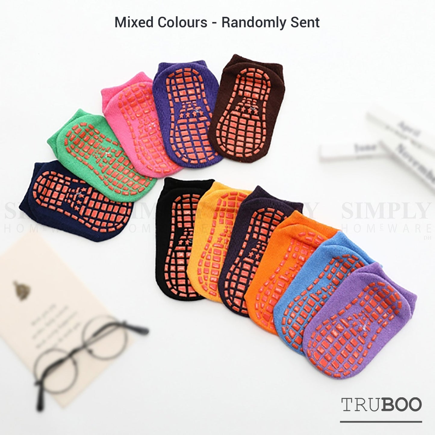 Truboo Kids Socks Non Slip Grip Baby Skid Girl Boy Bulk Trampoline Toddler Pairs