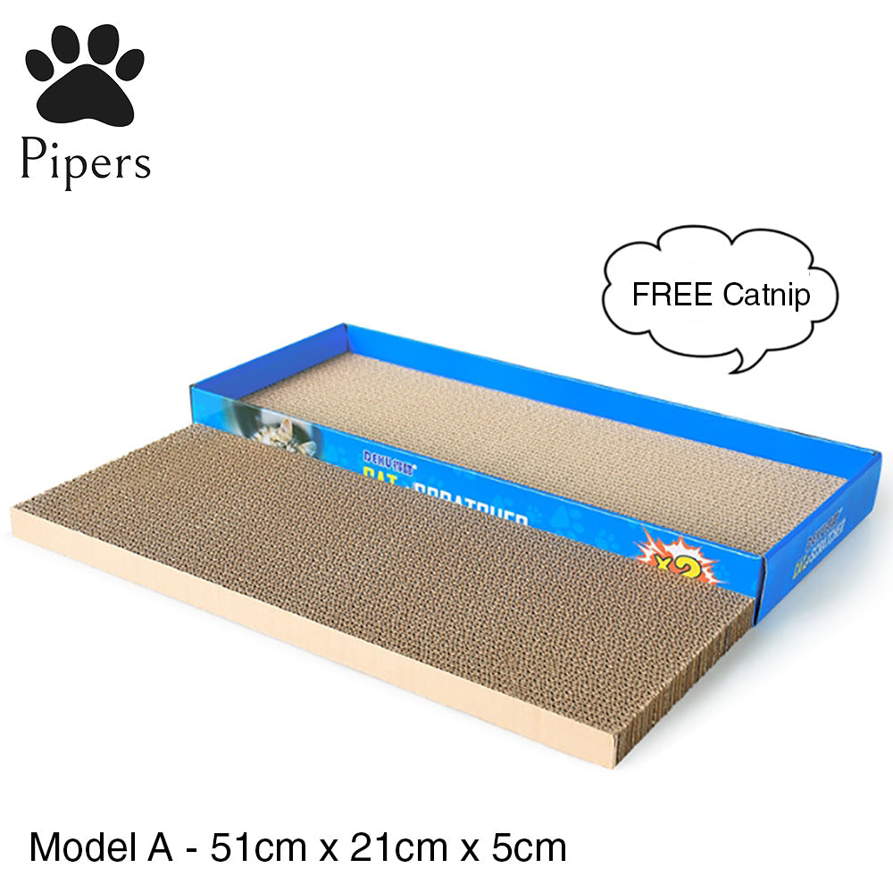 Pipers Cat Scratcher Board Corrugated Cardboard Pad Pet Kitten Furniture Toys