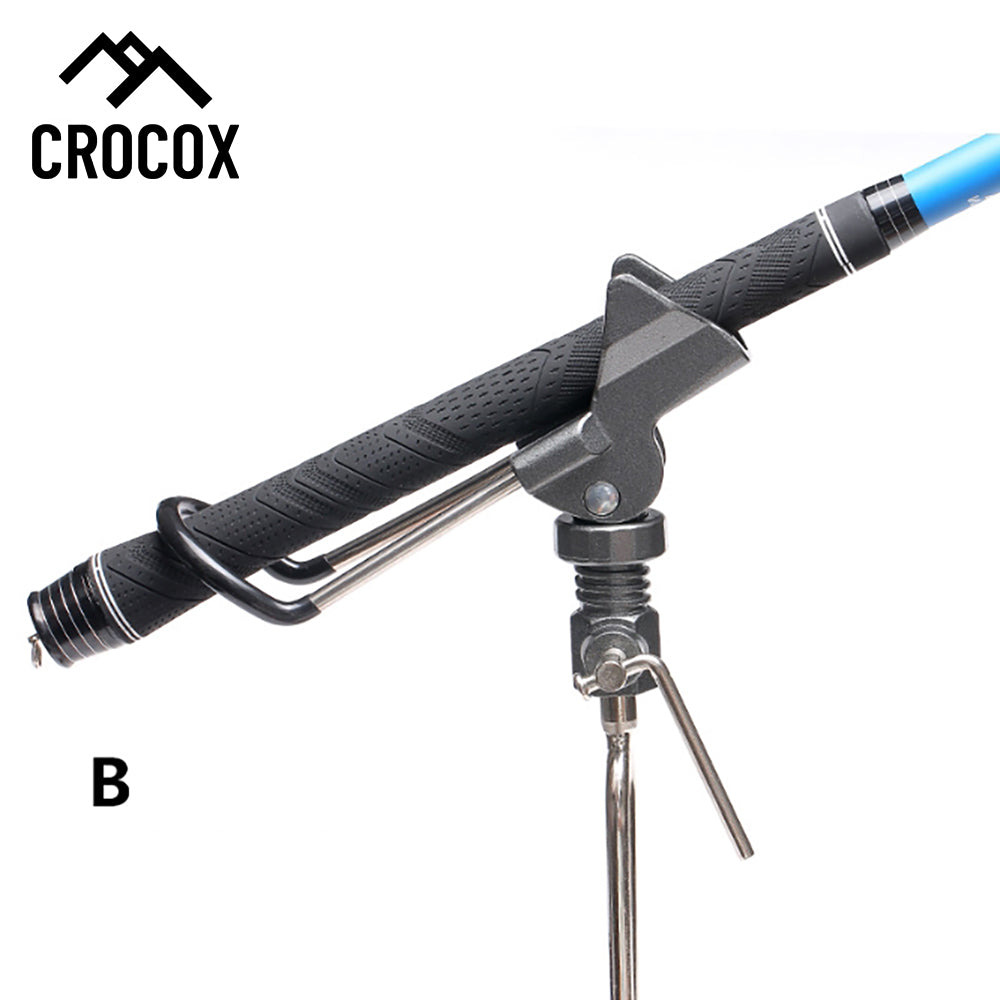 2x Crocox Fishing Rod Holders Ground Stand Wall Boat G Clamp On Rack Clips Rest