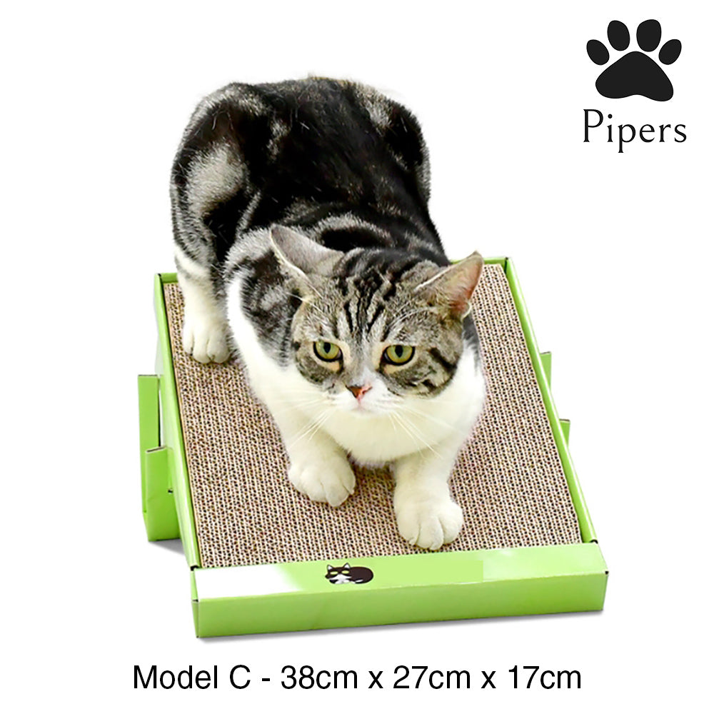 Pipers Cat Scratcher Board Corrugated Cardboard Pad Pet Kitten Furniture Toys