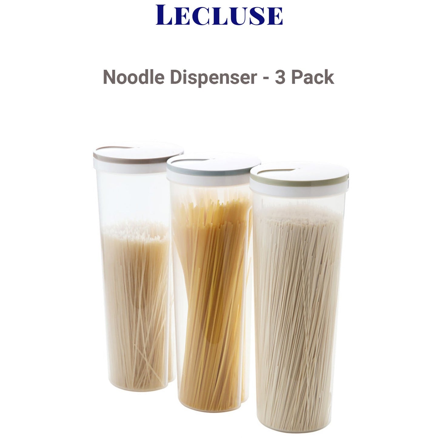 Lecluse Rice Dispenser Cereal Storage Box Spaghetti Noodle Container Sealed