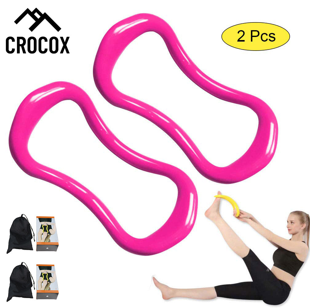 2x Crocox Yoga Ring Pilates Band Strength Training Anatomy Gym Workout Back Pain