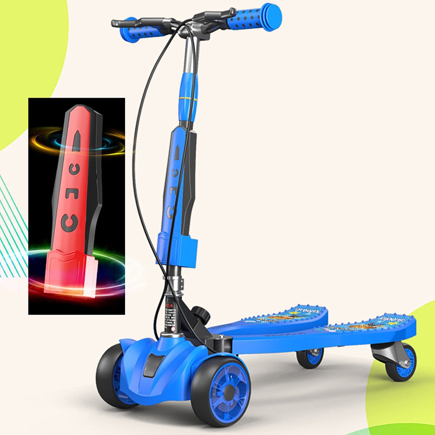 Truboo Kids Scooter T-Bar Kickboard Adjustable Height Frog-Type 3 & 4 Wheels