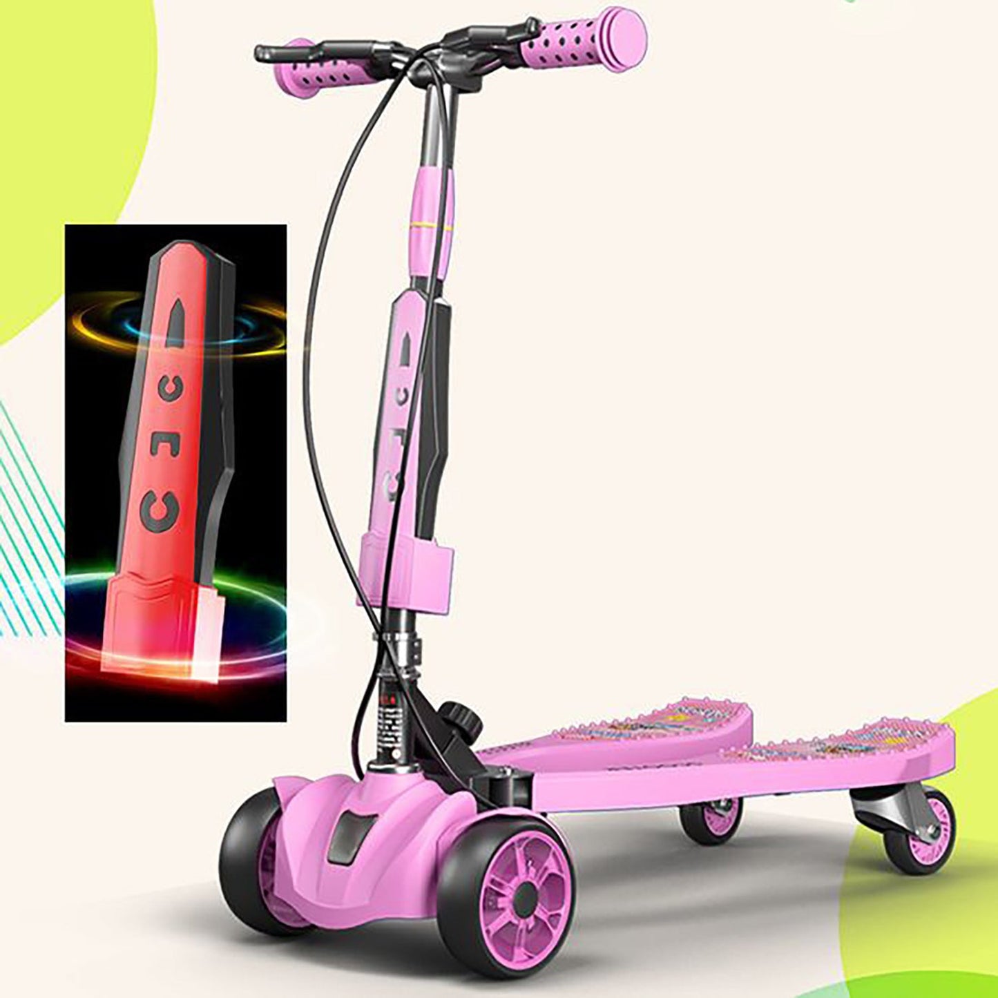 Truboo Kids Scooter T-Bar Kickboard Adjustable Height Frog-Type 3 & 4 Wheels