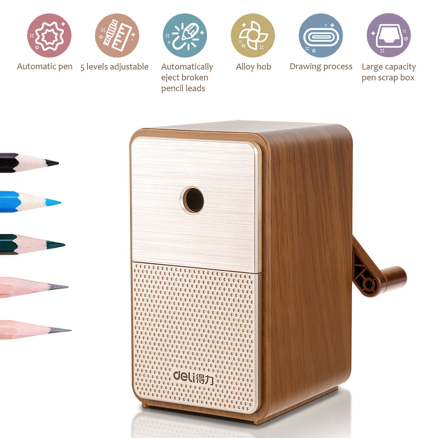Lineguard Mechanical Pencil Sharpener Manual Desktop Charcoal Stationery Hand