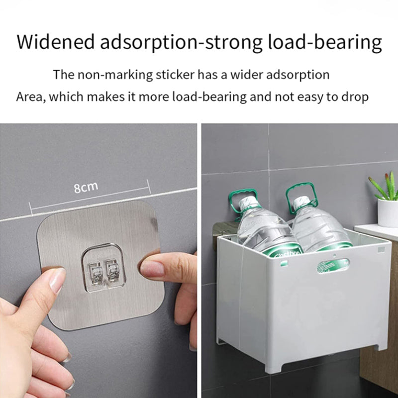 Lecluse Laundry Basket Foldable Punch-Free Wall Mounted Dirty Clothes Storage Cl