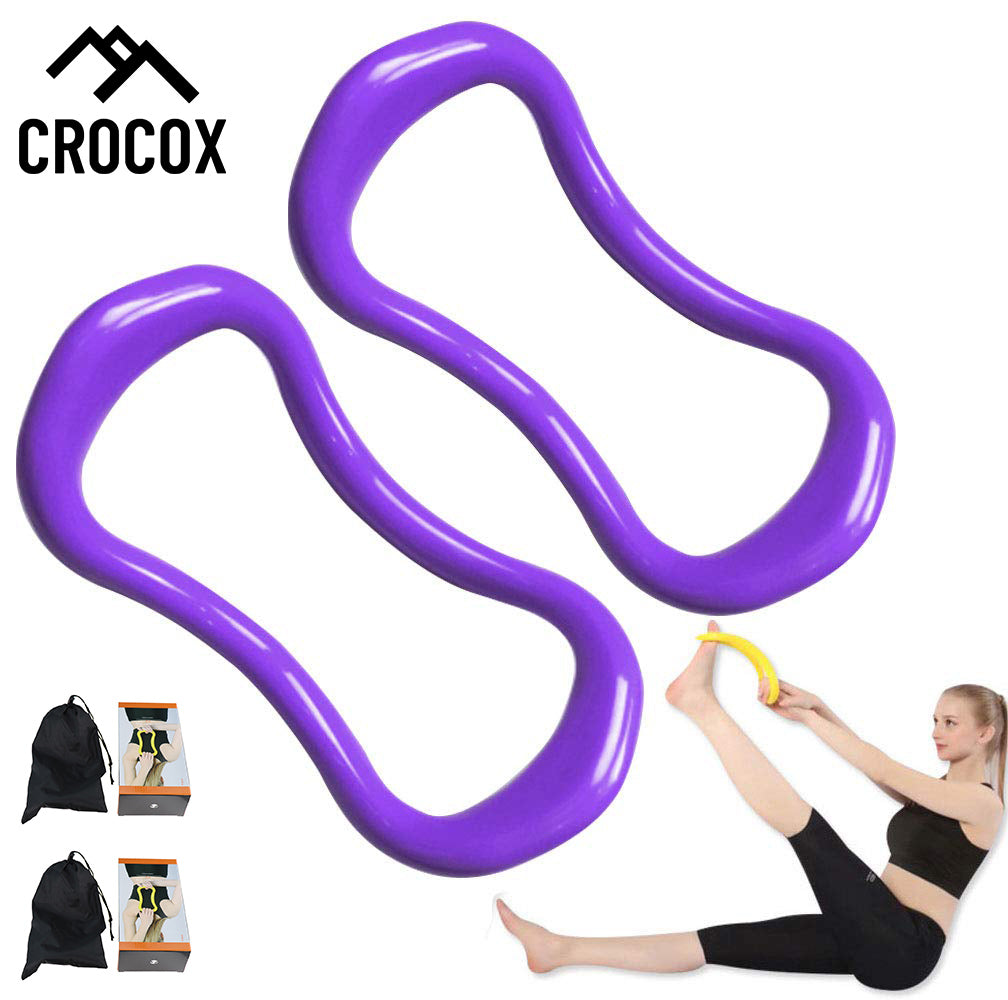 2x Crocox Yoga Ring Pilates Band Strength Training Anatomy Gym Workout Back Pain