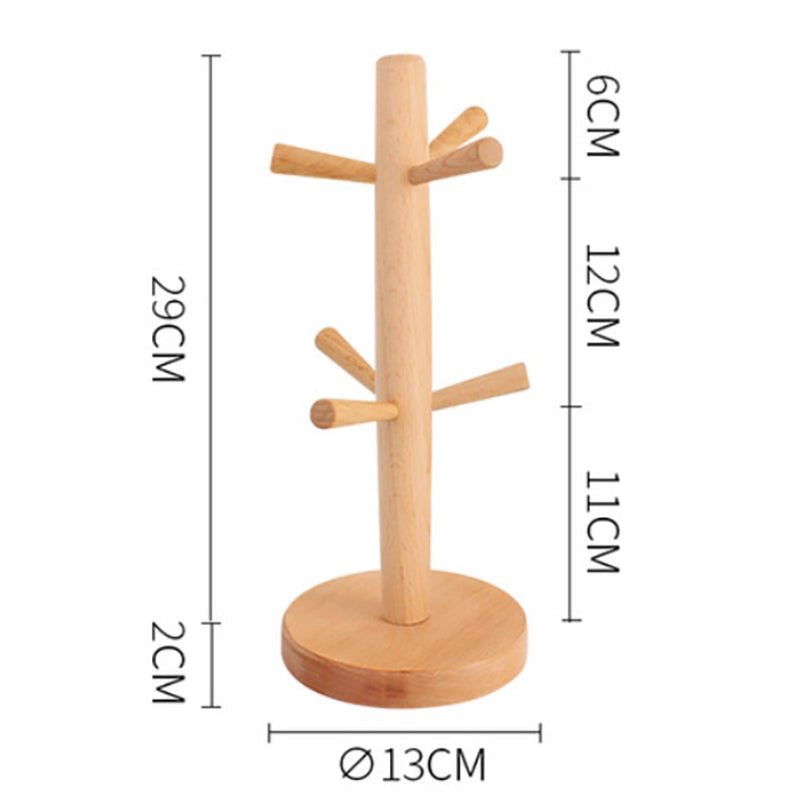 Lecluse Wooden Six Claw Cup Holder Beech Hanger Creative Cup Holder Drainage Rac