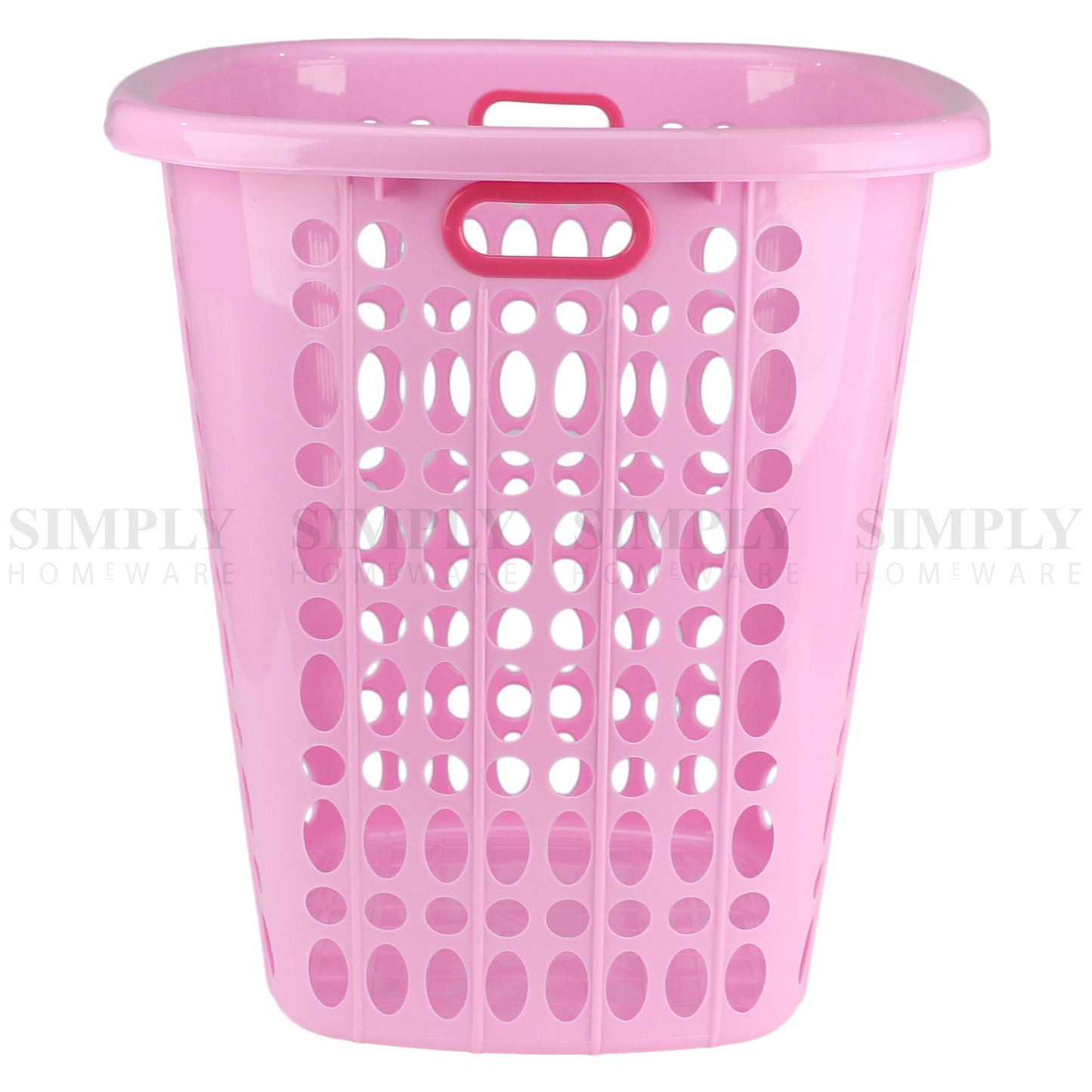 Laundry Basket Bin Plastic Baskets Washing Hamper Bag White Blue Pink Bathroom - Simply Homeware