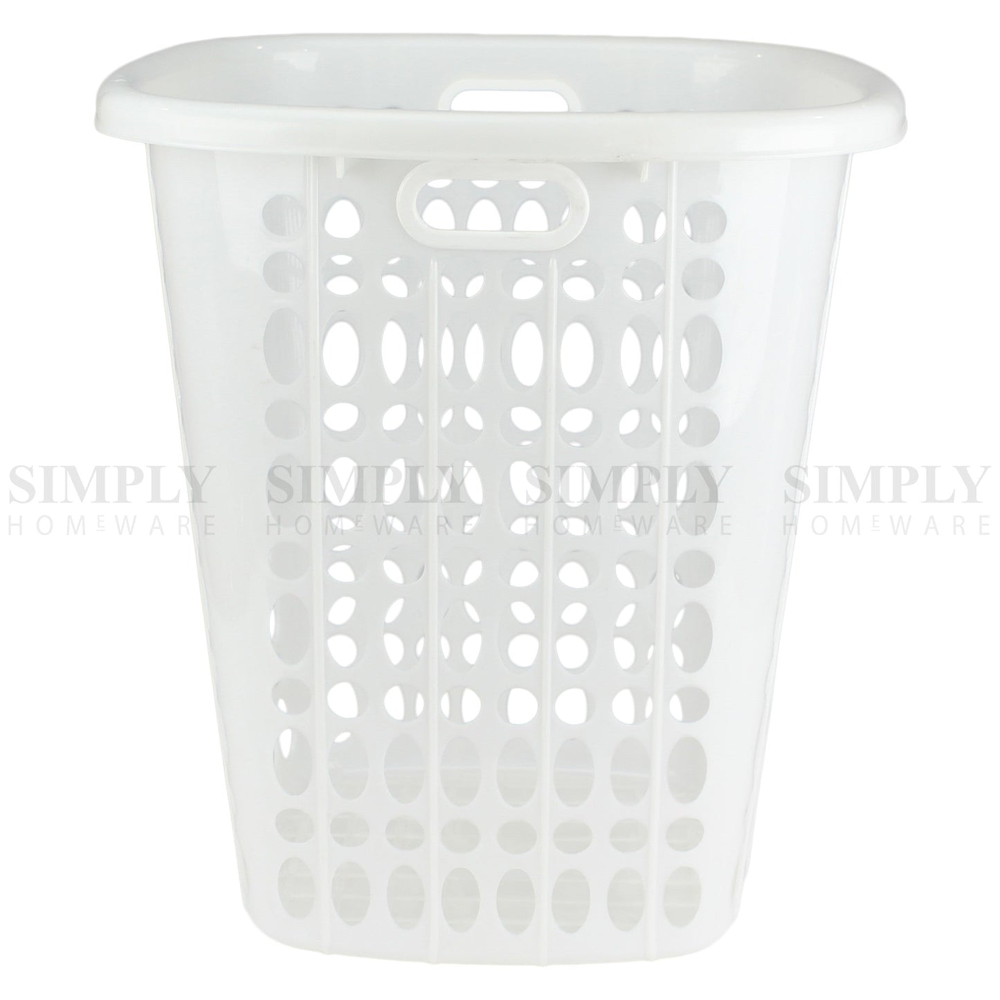 Laundry Basket Bin Plastic Baskets Washing Hamper Bag White Blue Pink Bathroom - Simply Homeware