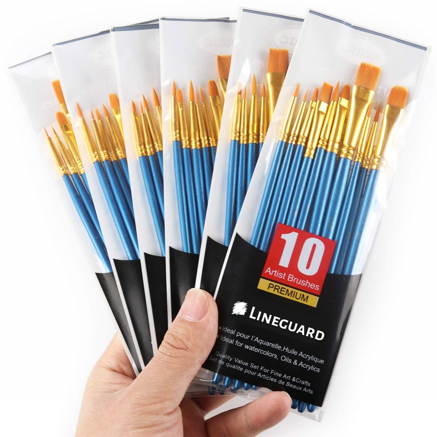 Lineguard Paint Brush Set Acrylic Art Oil Nylon Painting Brushes Bulk Fine Round