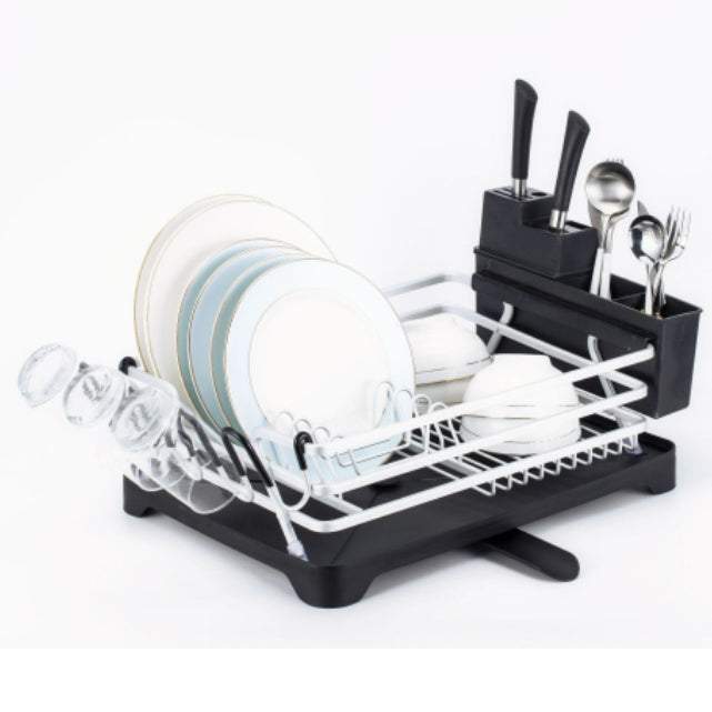 Lecluse Aluminum Dish Drying Rack Rustproof Sink Dish Rack And Drainboard Set Di